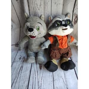 Great Wolf Lodge Wiley The Wolf And Oliver Raccoon Stuffed Animal Plush Dolls